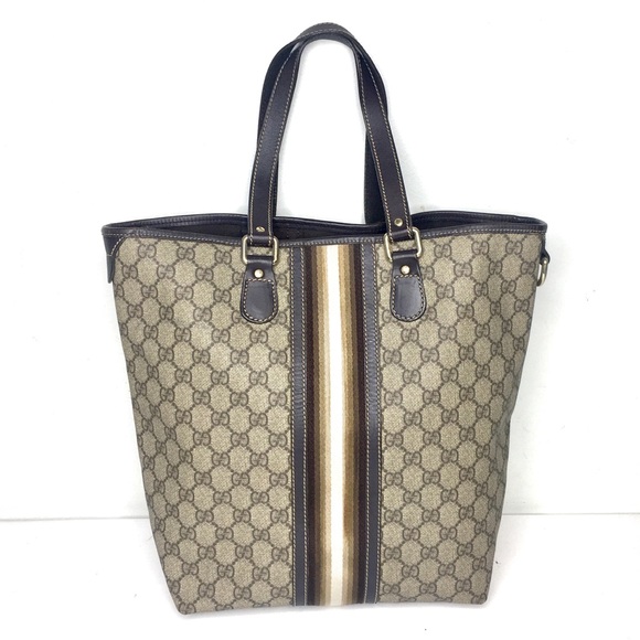 Gucci Handbags - Authentic Gucci brown coated canvas tote bag